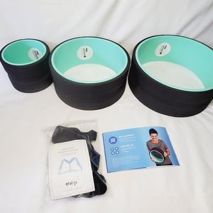 Black and Mint Yoga Wheel Set with Posture Corrector
